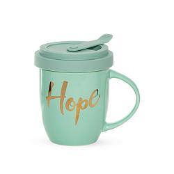 Чашка м'ятна з силіконовою кришкою Hope 400мл