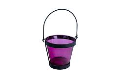 Подсвечник розовый стекло 15х13см