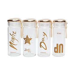 Бутылка с золотой крышкой 300мл 4вида