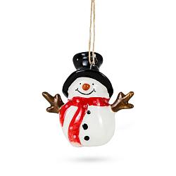 Фигурка керамика Снеговик в черной шляпке 6,1см